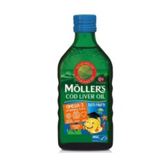 Moller’s Cod liver oil Omega-3 aroma tutti-frutti, 250 ml, Orkla Health